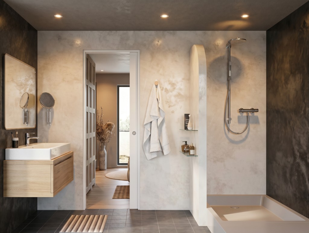Simulation 3D — salle de bain particulier aménagée, Djan Studio