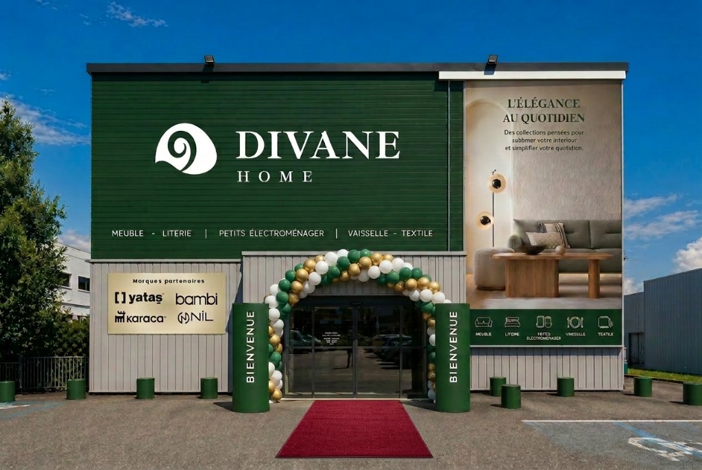 Façade Divane Home — enseigne et ouverture magasin, Djan Studio