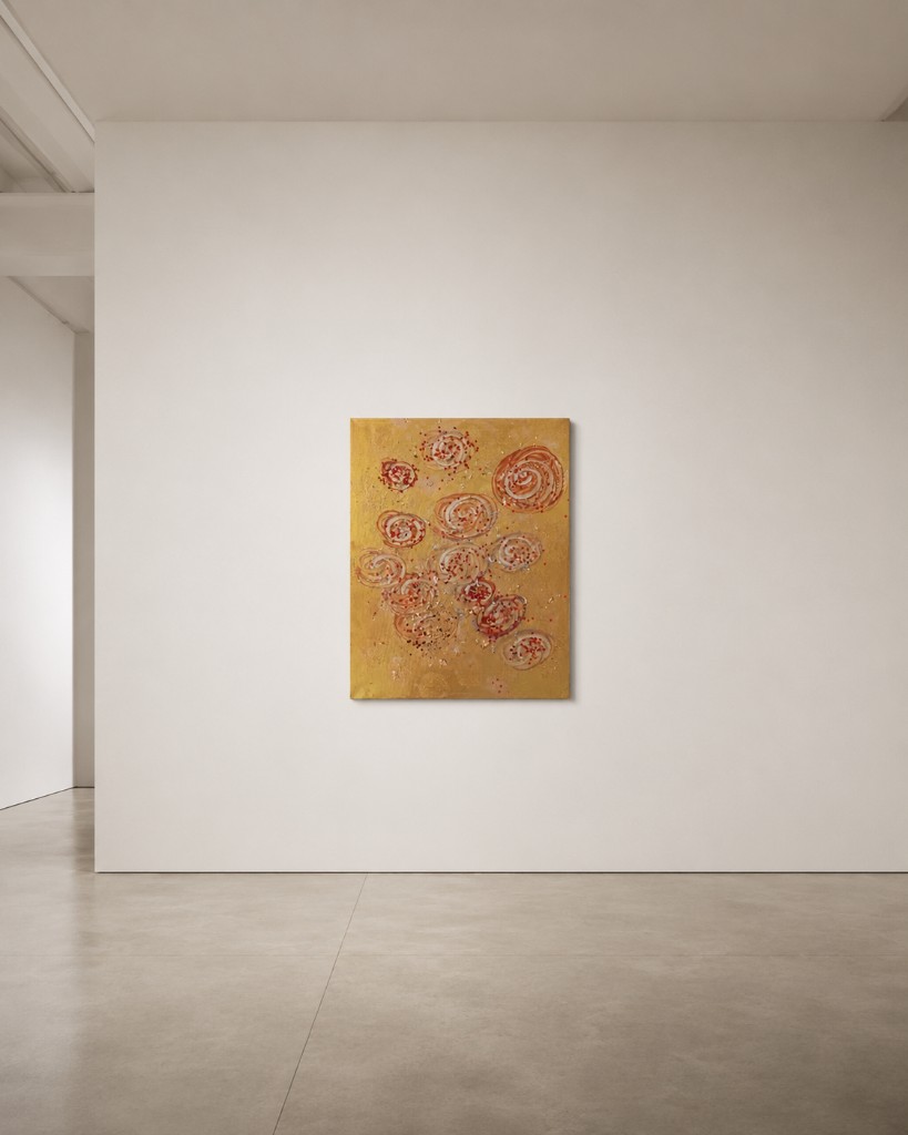 Peinture de Gülen Y. accrochée en galerie — photo Djan Studio