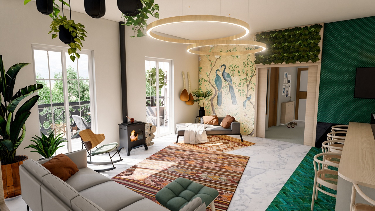Séjour végétal et lumineux de la Maison Y. — Djan Studio